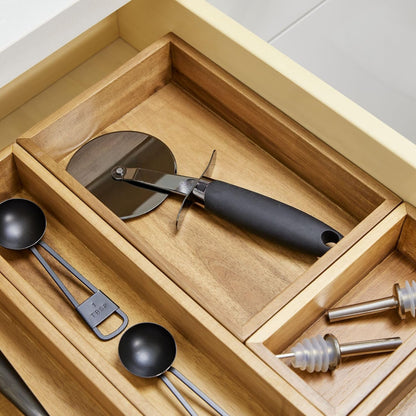 Acacia Wood Kitchen Drawer Organizer - Set of 3 - Natural | Kitchen and Pantry
