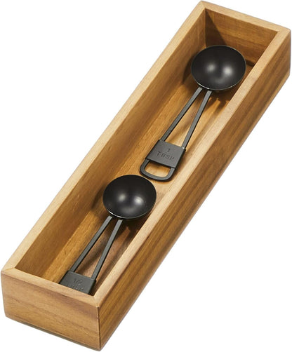 Acacia Wood Kitchen Drawer Organizer - Set of 3 - Natural | Kitchen and Pantry