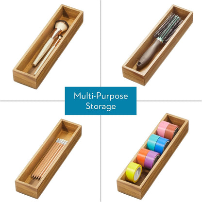 Acacia Wood Kitchen Drawer Organizer - Set of 3 - Natural | Kitchen and Pantry