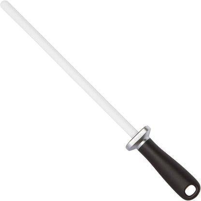 Ceramic Honing Rod – 12 Inch, HRC 68, 1000 Grit | 12 Inch Ceramic Rod, HRC 68 Alumina, 1000 Grit, Rectangular Safety Guard, For Chef, Carving, Paring & Hunting Knives