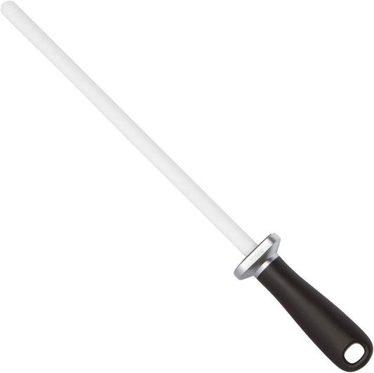 Ceramic Honing Rod – 12 Inch, HRC 68, 1000 Grit | 12 Inch Ceramic Rod, HRC 68 Alumina, 1000 Grit, Rectangular Safety Guard, For Chef, Carving, Paring & Hunting Knives