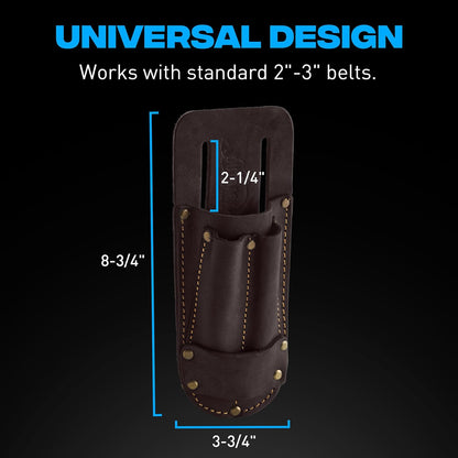 Leather Tool Holsters & Pouches – Hammer, Tape Measure, Utility & Roofer’s Knife Holders – Durable Oil-Tanned Leather for 2" Tool Belts