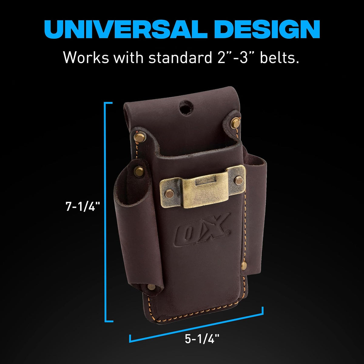 Leather Tool Holsters & Pouches – Hammer, Tape Measure, Utility & Roofer’s Knife Holders – Durable Oil-Tanned Leather for 2" Tool Belts