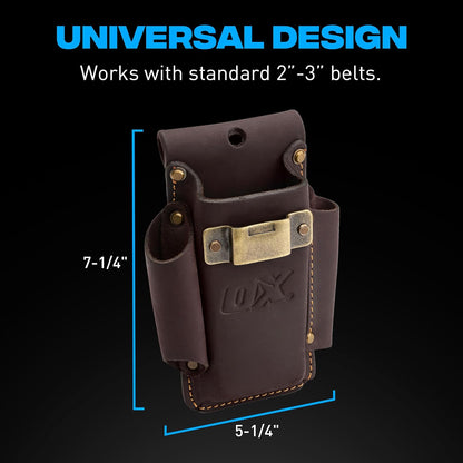 Leather Tool Holsters & Pouches – Hammer, Tape Measure, Utility & Roofer’s Knife Holders – Durable Oil-Tanned Leather for 2" Tool Belts