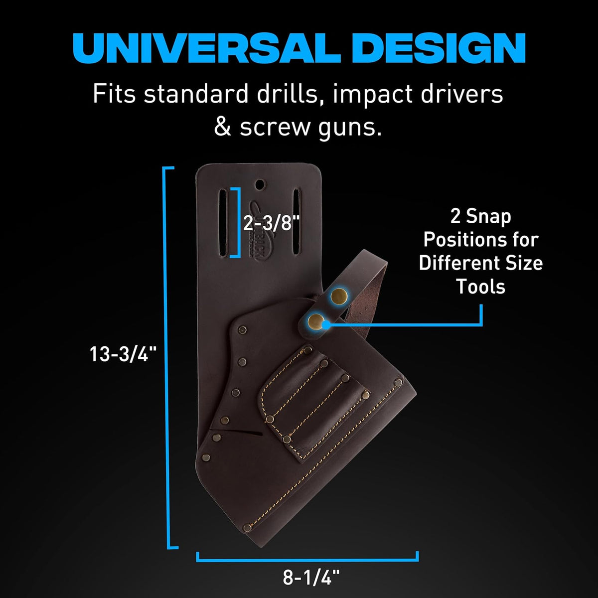 Leather Tool Holsters & Pouches – Hammer, Tape Measure, Utility & Roofer’s Knife Holders – Durable Oil-Tanned Leather for 2" Tool Belts