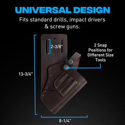 Leather Tool Holsters & Pouches – Hammer, Tape Measure, Utility & Roofer’s Knife Holders – Durable Oil-Tanned Leather for 2" Tool Belts