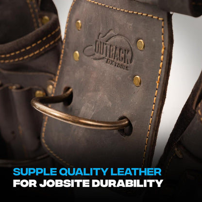 Leather Tool Holsters & Pouches – Hammer, Tape Measure, Utility & Roofer’s Knife Holders – Durable Oil-Tanned Leather for 2" Tool Belts