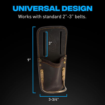 Leather Tool Holsters & Pouches – Hammer, Tape Measure, Utility & Roofer’s Knife Holders – Durable Oil-Tanned Leather for 2" Tool Belts