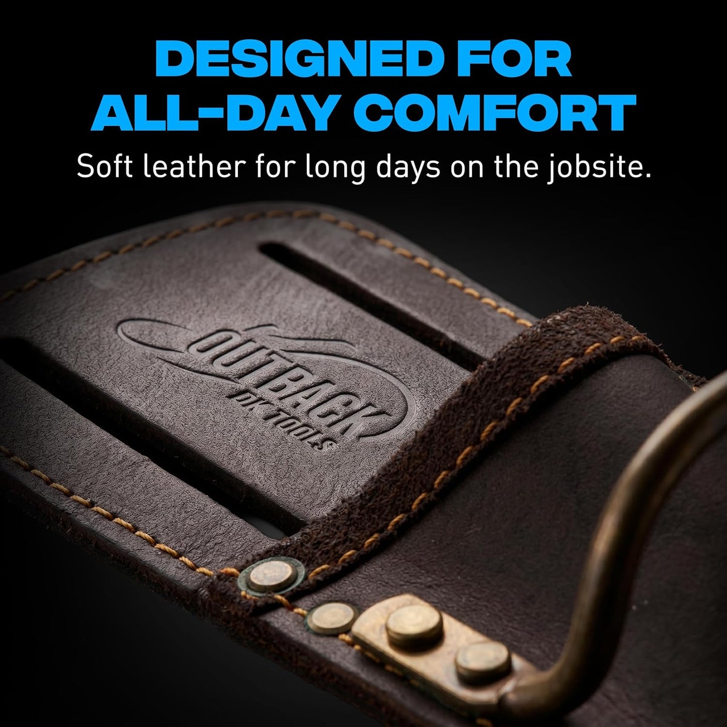 Leather Tool Holsters & Pouches – Hammer, Tape Measure, Utility & Roofer’s Knife Holders – Durable Oil-Tanned Leather for 2" Tool Belts