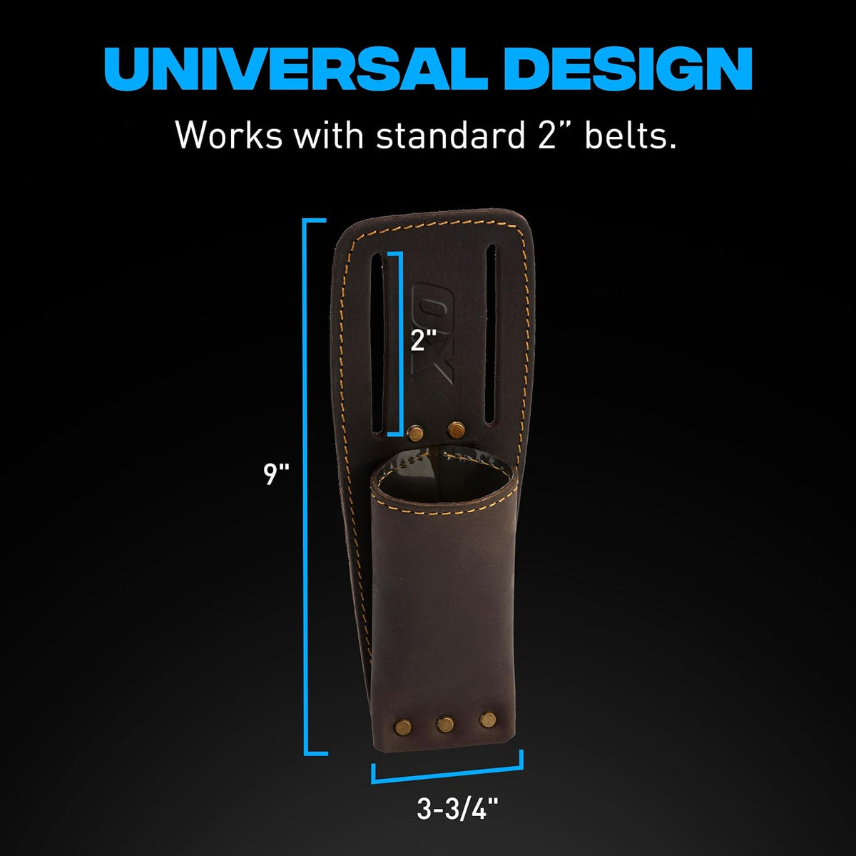 Leather Tool Holsters & Pouches – Hammer, Tape Measure, Utility & Roofer’s Knife Holders – Durable Oil-Tanned Leather for 2" Tool Belts
