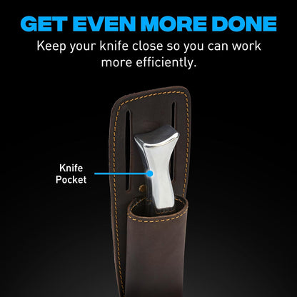 Leather Tool Holsters & Pouches – Hammer, Tape Measure, Utility & Roofer’s Knife Holders – Durable Oil-Tanned Leather for 2" Tool Belts