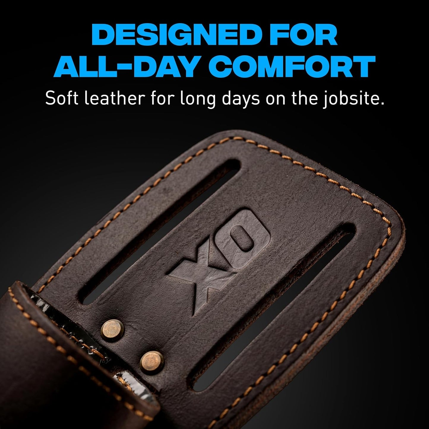 Leather Tool Holsters & Pouches – Hammer, Tape Measure, Utility & Roofer’s Knife Holders – Durable Oil-Tanned Leather for 2" Tool Belts