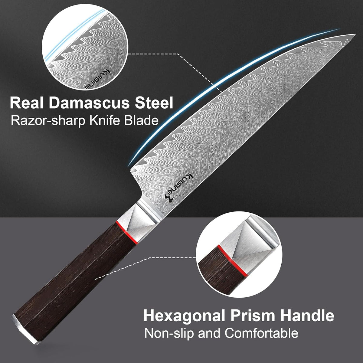 Knife Set, 15-Piece High Carbon Stainless Steel Knife Block Set | Razor-Sharp, Dishwasher Safe, Rust-Resistant, Ergonomic Handles Kitchen Knife Set with Sharpener Black EX