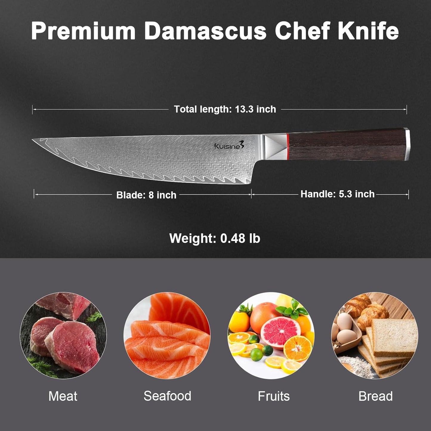 Knife Set, 15-Piece High Carbon Stainless Steel Knife Block Set | Razor-Sharp, Dishwasher Safe, Rust-Resistant, Ergonomic Handles Kitchen Knife Set with Sharpener Black EX