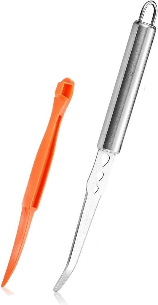 Stainless Steel Fruit Knife Orange Peeler Tools Grapefruit Utensils Tool for Citrus Lemon Kiwi Salads Melon Lime Pitaya Apple