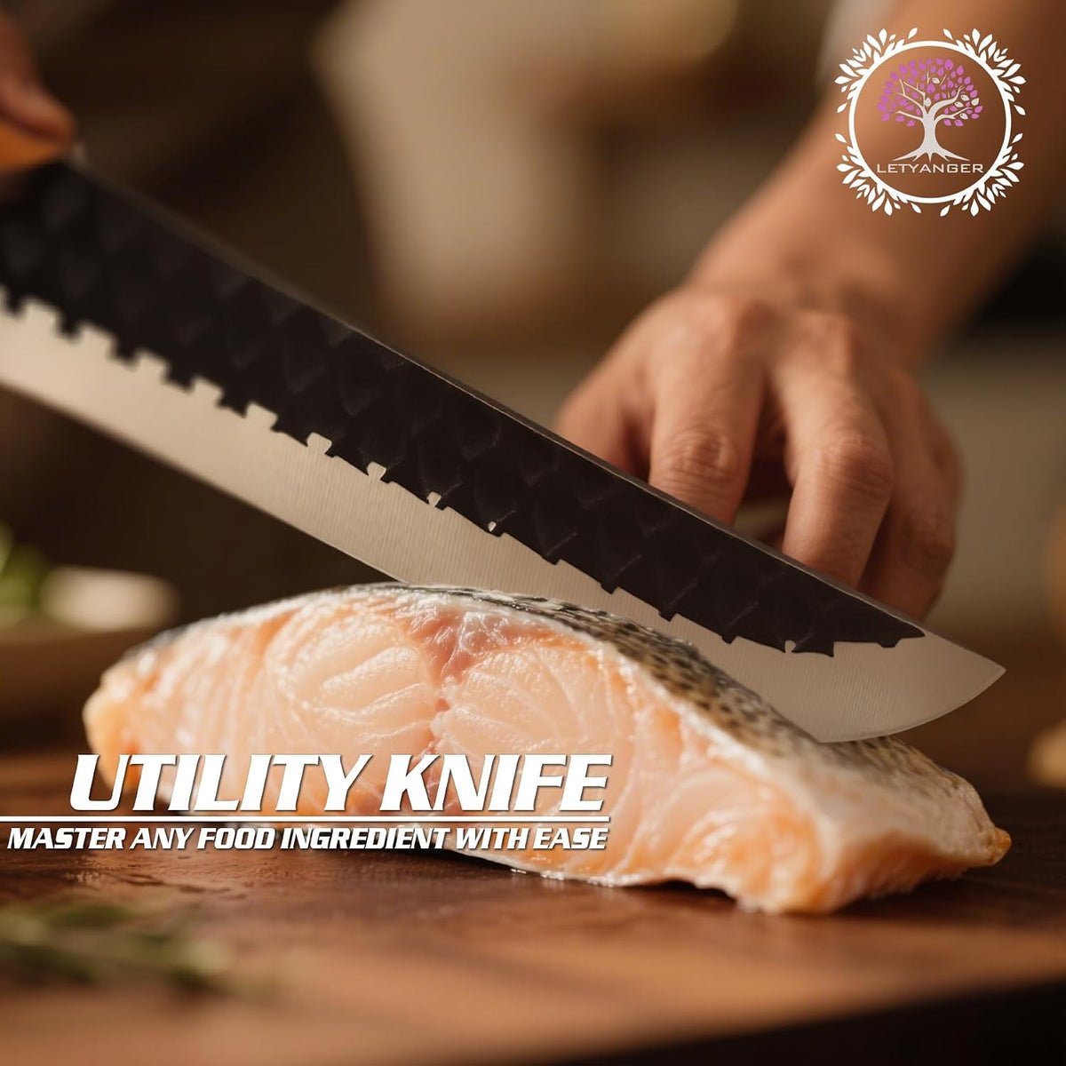 Full Tang Kitchen Knife Set with Carrybag with Butcher Paper Roll