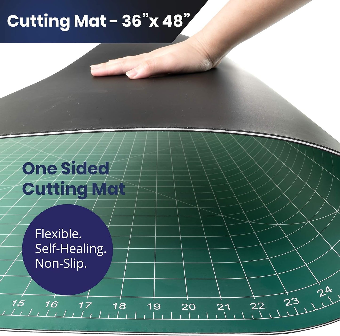 Double Sided Self Healing Cutting Mat - Thick and Durable Vinyl Rotary Cutting Mat for Sewing & Scrapbook Paper Cutting Mat (09"x 12")