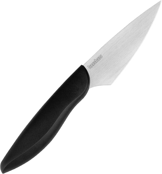 Kershaw 3.5” Paring Kitchen Knife, Black, 3.5 Inch Blade | Polypropylene Handle, Includes Sheath, Paring Knife for Herbs, Fruit, Vegetables and More