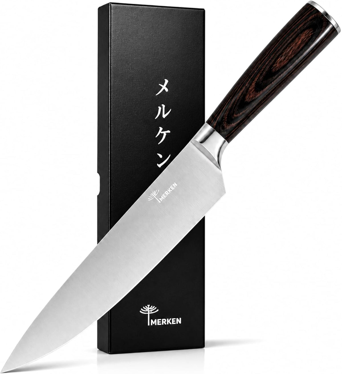 7-Inch Santoku Kitchen Knife, High-Carbon Stainless Steel, Hollow-Edge Blade for Fast Slicing, Comfortable Pakkawood Handle, Gift-Ready Box, Hand Wash for Easy Care
