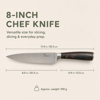 7-Inch Santoku Kitchen Knife, High-Carbon Stainless Steel, Hollow-Edge Blade for Fast Slicing, Comfortable Pakkawood Handle, Gift-Ready Box, Hand Wash for Easy Care