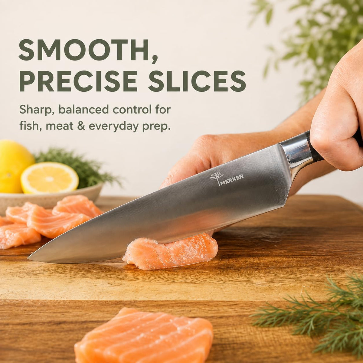 7-Inch Santoku Kitchen Knife, High-Carbon Stainless Steel, Hollow-Edge Blade for Fast Slicing, Comfortable Pakkawood Handle, Gift-Ready Box, Hand Wash for Easy Care