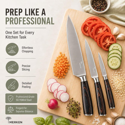 7-Inch Santoku Kitchen Knife, High-Carbon Stainless Steel, Hollow-Edge Blade for Fast Slicing, Comfortable Pakkawood Handle, Gift-Ready Box, Hand Wash for Easy Care