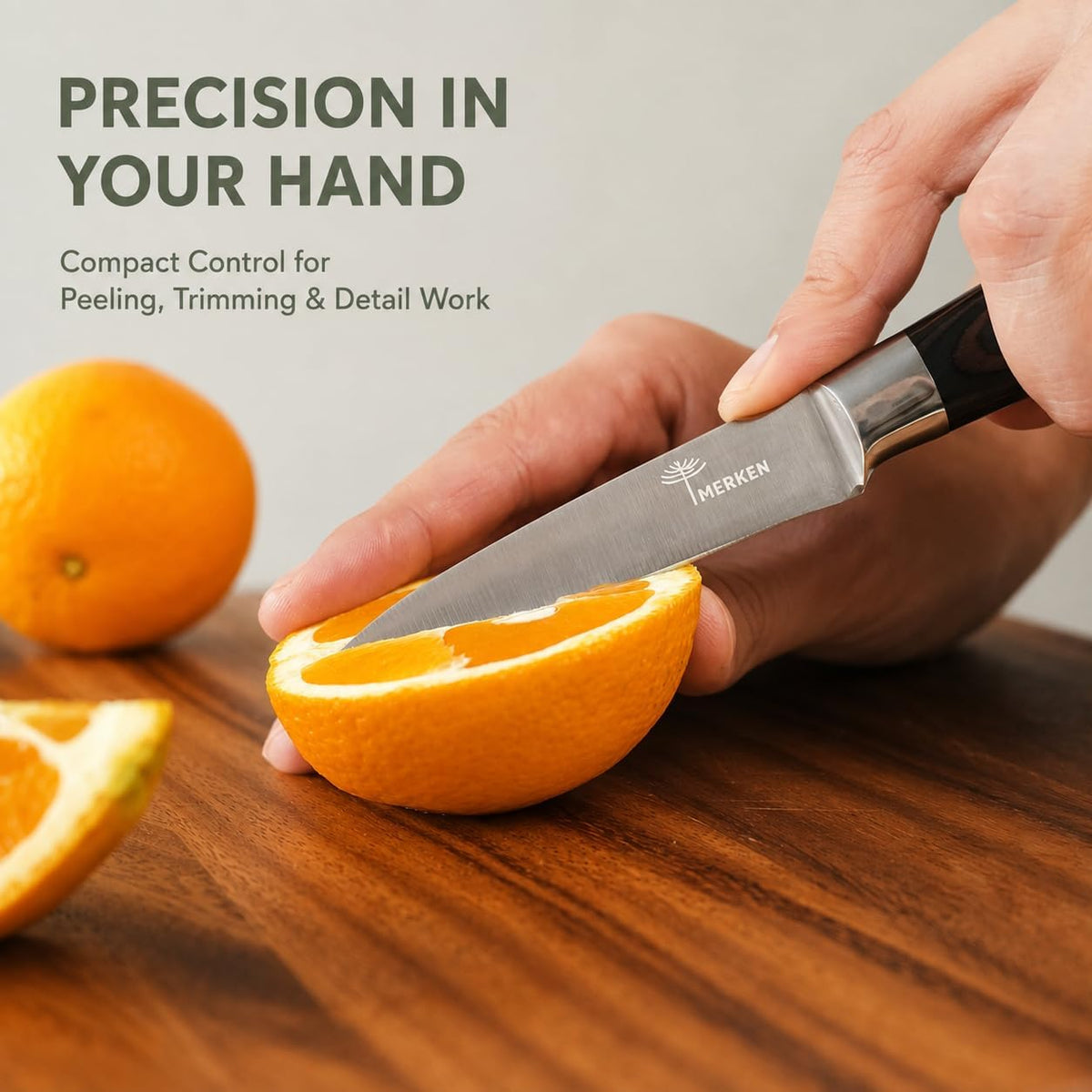 7-Inch Santoku Kitchen Knife, High-Carbon Stainless Steel, Hollow-Edge Blade for Fast Slicing, Comfortable Pakkawood Handle, Gift-Ready Box, Hand Wash for Easy Care