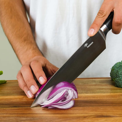 7-Inch Santoku Kitchen Knife, High-Carbon Stainless Steel, Hollow-Edge Blade for Fast Slicing, Comfortable Pakkawood Handle, Gift-Ready Box, Hand Wash for Easy Care