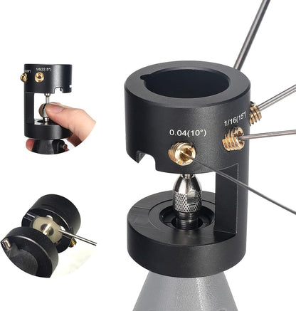 3mirrors ALUMINUM Tungsten Electrode Sharpener Grinder TIG Welding Tool Single Column Open Design w/Cut-Off Slot Multi-Angle &Offsets, Horizontal Hole, 4 Screw Holes &2X CNC Mandrel &5X 25mm Wheels