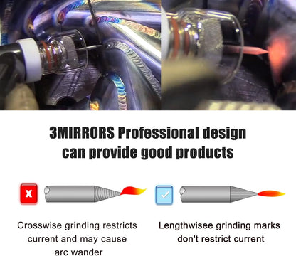 3mirrors ALUMINUM Tungsten Electrode Sharpener Grinder TIG Welding Tool Single Column Open Design w/Cut-Off Slot Multi-Angle &Offsets, Horizontal Hole, 4 Screw Holes &2X CNC Mandrel &5X 25mm Wheels