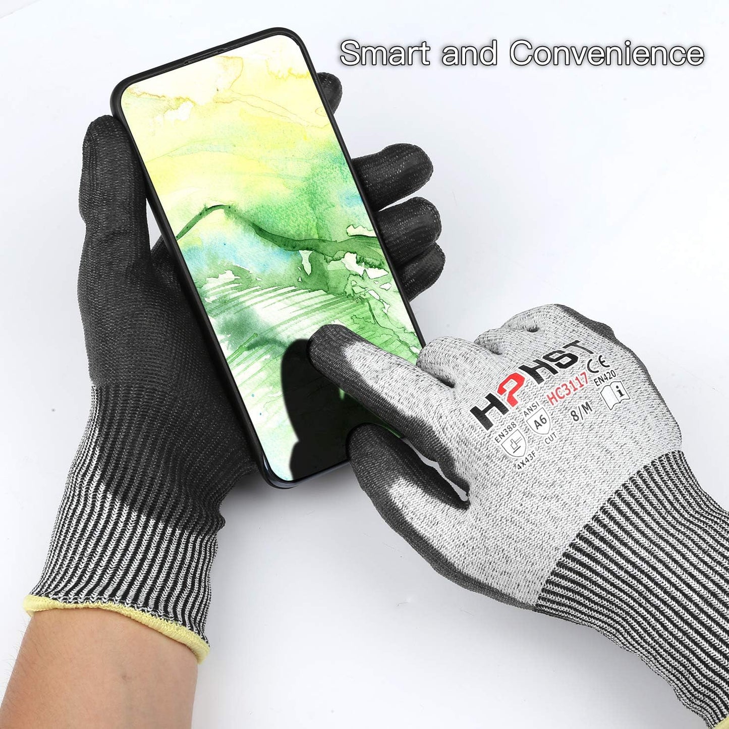 Cut Resistant Gloves Level A6 Cut Proof Work Gloves Smart Touch