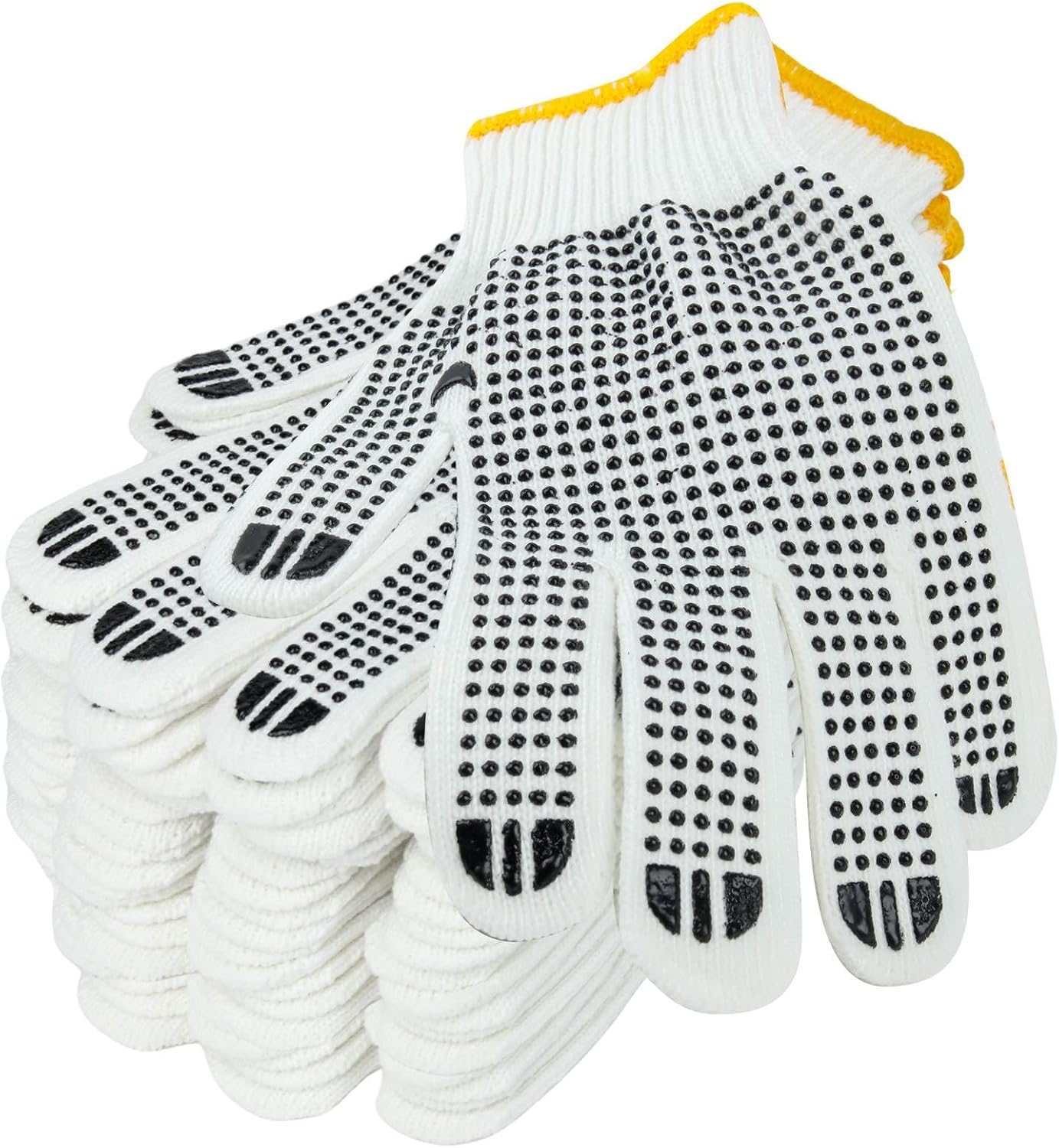 Unisex white cotton polyester knittedsafety gloves,suitable for gardening,warehouse,cooking work-12/36/240 pairs