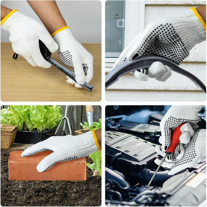 Unisex white cotton polyester knittedsafety gloves,suitable for gardening,warehouse,cooking work-12/36/240 pairs