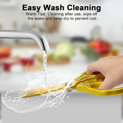 Kitchen Scissors, Multi-Purpose Kitchen Shears, Heavy Duty Dishwasher Safe Food Scissors for Chicken, Poultry, Fish, Meat & Herbs with Non-Slip Grips - Sliver