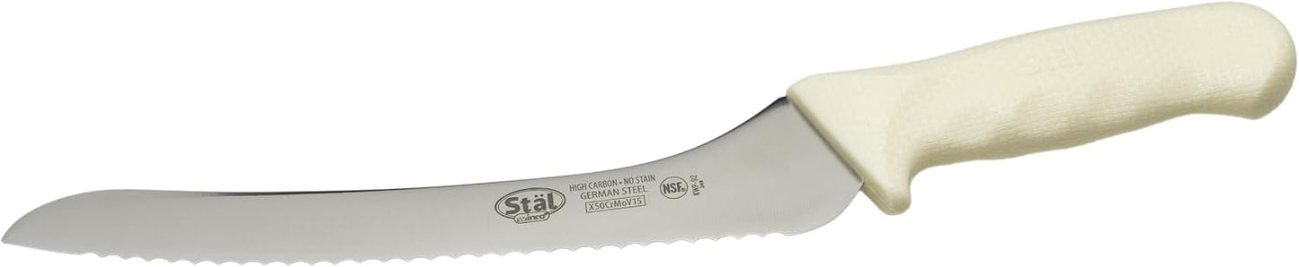 Sof-Tek, 10" Wide Bread/Pastry Knife, Soft Grip Handle,Silver/Black/Blue