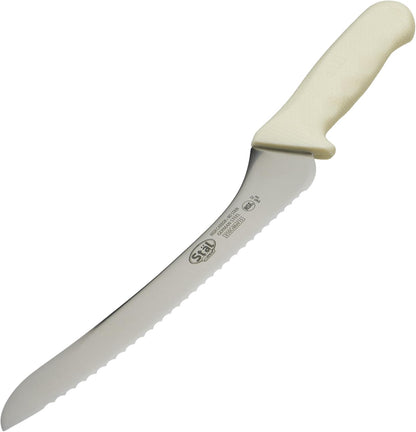 Sof-Tek, 10" Wide Bread/Pastry Knife, Soft Grip Handle,Silver/Black/Blue