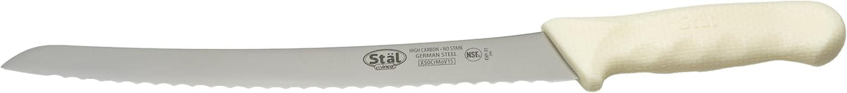 Sof-Tek, 10" Wide Bread/Pastry Knife, Soft Grip Handle,Silver/Black/Blue