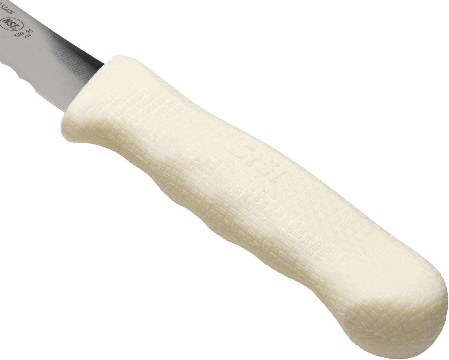 Sof-Tek, 10" Wide Bread/Pastry Knife, Soft Grip Handle,Silver/Black/Blue