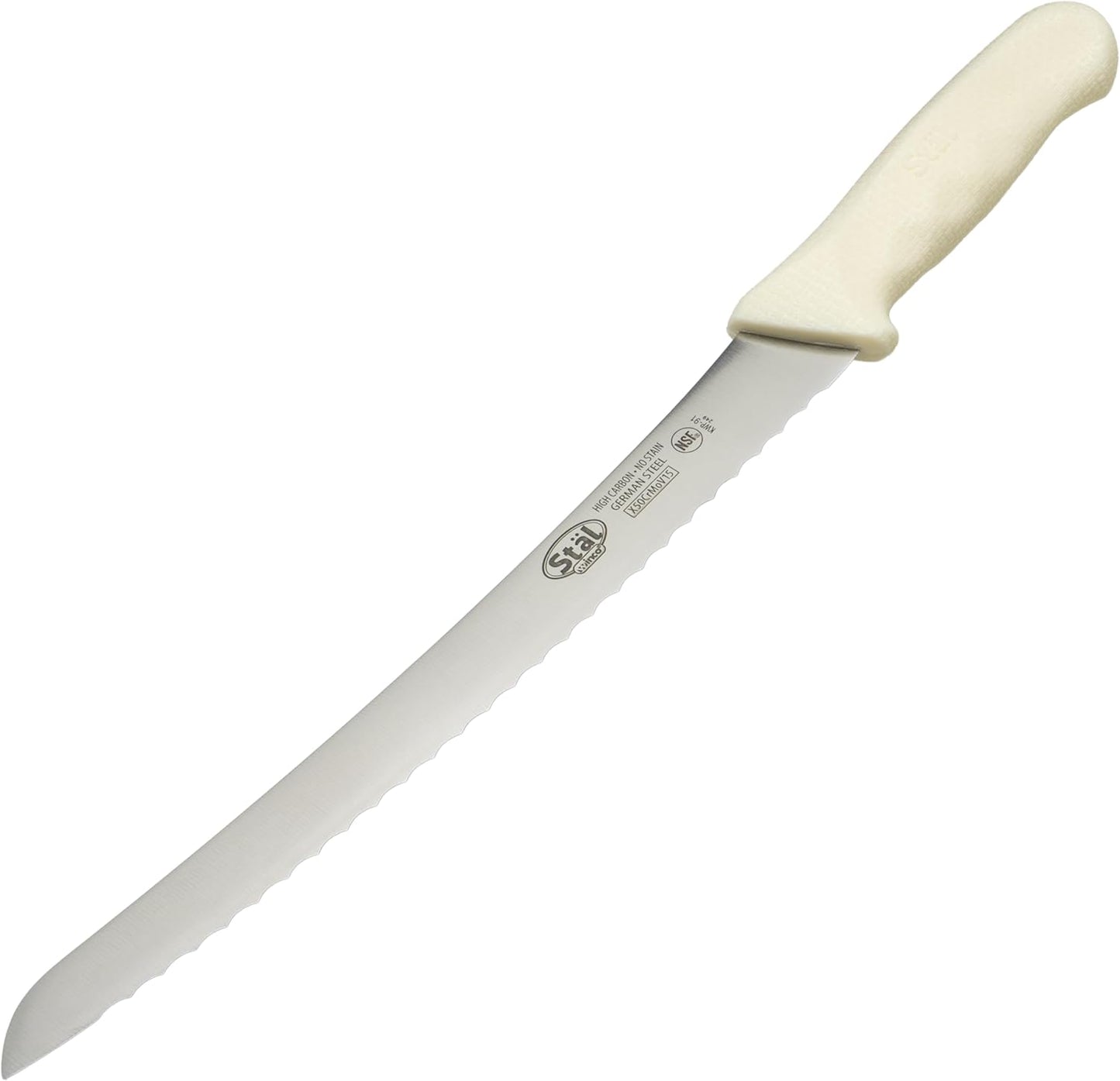 Sof-Tek, 10" Wide Bread/Pastry Knife, Soft Grip Handle,Silver/Black/Blue