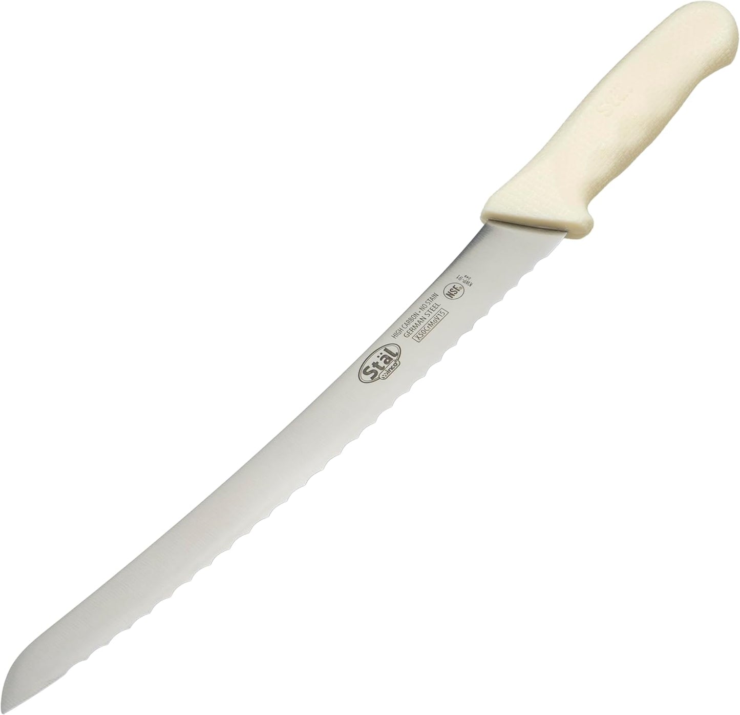 Sof-Tek, 10" Wide Bread/Pastry Knife, Soft Grip Handle,Silver/Black/Blue