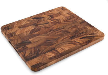 Gourmet Oslo End Grain Utility Cutting Board, 14 x 16 Inches, Natural Acacia Wood
