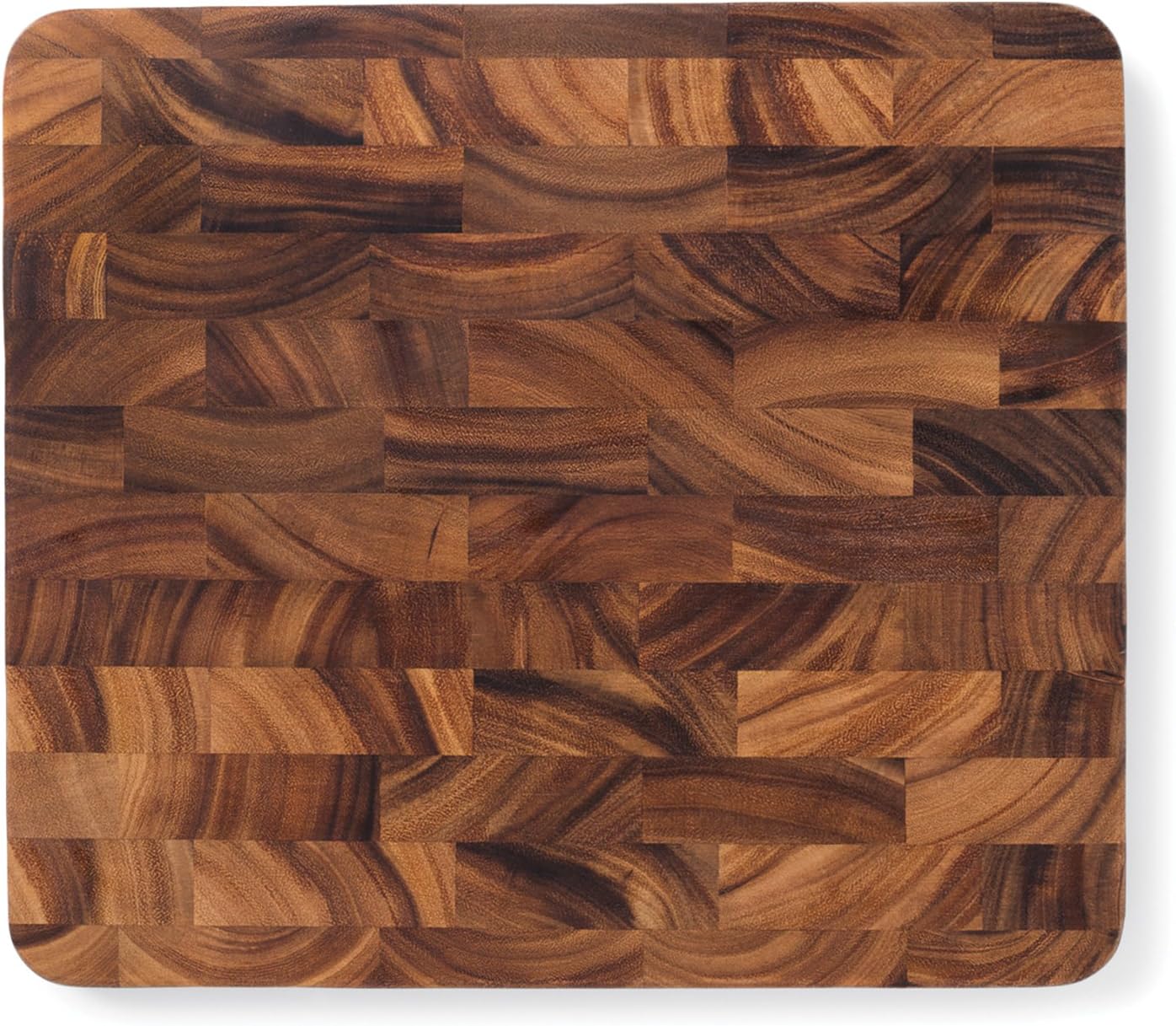 Gourmet Oslo End Grain Utility Cutting Board, 14 x 16 Inches, Natural Acacia Wood
