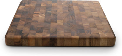 Gourmet Oslo End Grain Utility Cutting Board, 14 x 16 Inches, Natural Acacia Wood