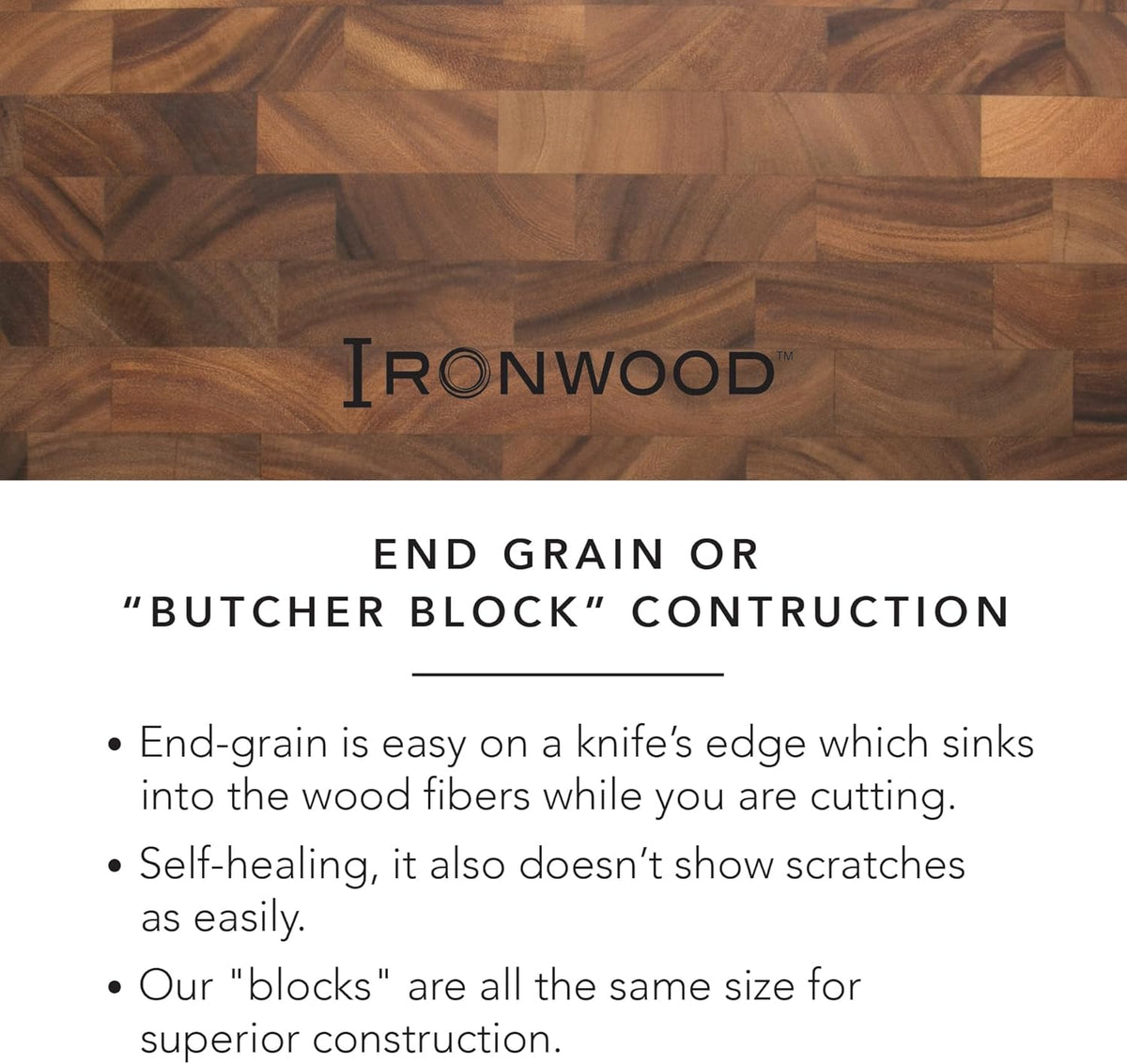 Gourmet Oslo End Grain Utility Cutting Board, 14 x 16 Inches, Natural Acacia Wood
