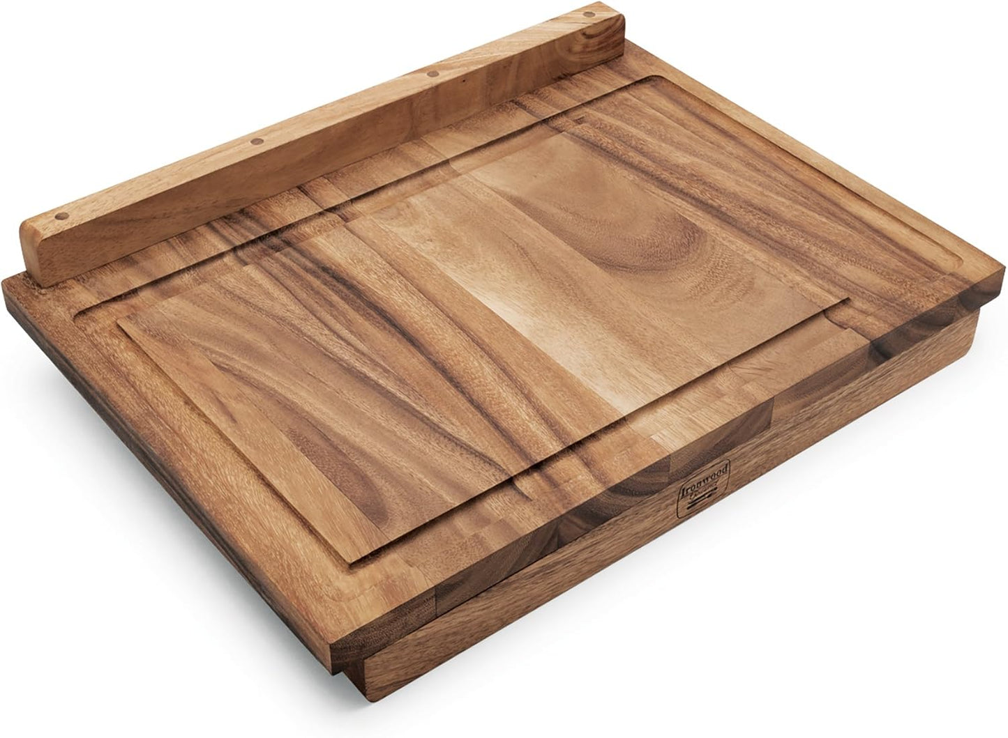 Gourmet Oslo End Grain Utility Cutting Board, 14 x 16 Inches, Natural Acacia Wood