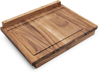 Gourmet Oslo End Grain Utility Cutting Board, 14 x 16 Inches, Natural Acacia Wood