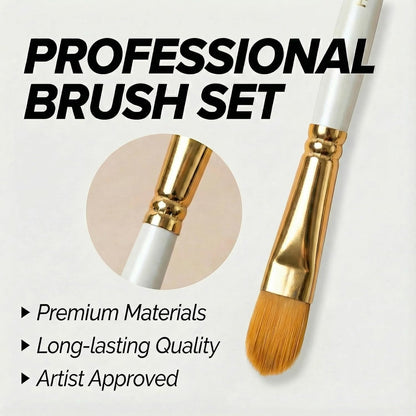 17Pcs Paint Brush Set with Palette Knife & Sponge, Standing Storage Case as Brush Holder, Professional Artist Brushes for Acrylic, Oil, Watercolor