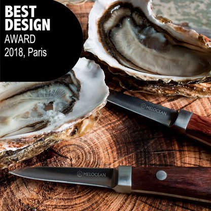 Professional Oyster Shucking Knife Set of 2 in Wooden Gift Box