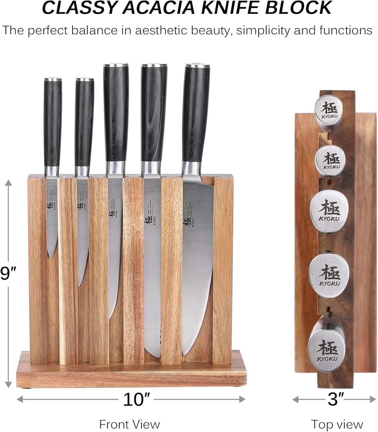 Carving Knife Set, Daimyo Series 8" Carving Knife and Fork, Japanese Style 440C Stainless Steel Meat Cutting Knife for Winter Christmas Turkey