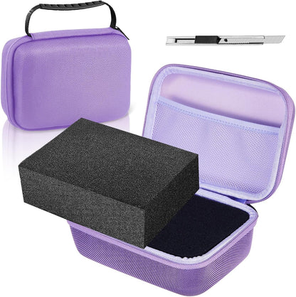 EVA Hard Case with Customizable Foam 7.8 x 6.3 x 3.5 Inch Protective EVA Carrying Case Shockproof Outdoor for Camera, Digital Products, Electronic Instruments with Knife, Black and Red